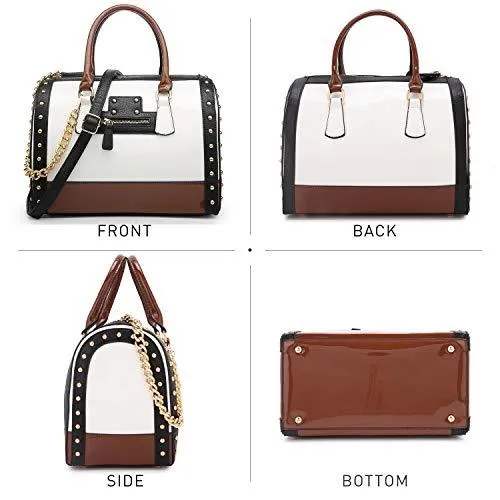 Shiny Patent Handbags Barrel Top Handle Bag for Women l Dasein