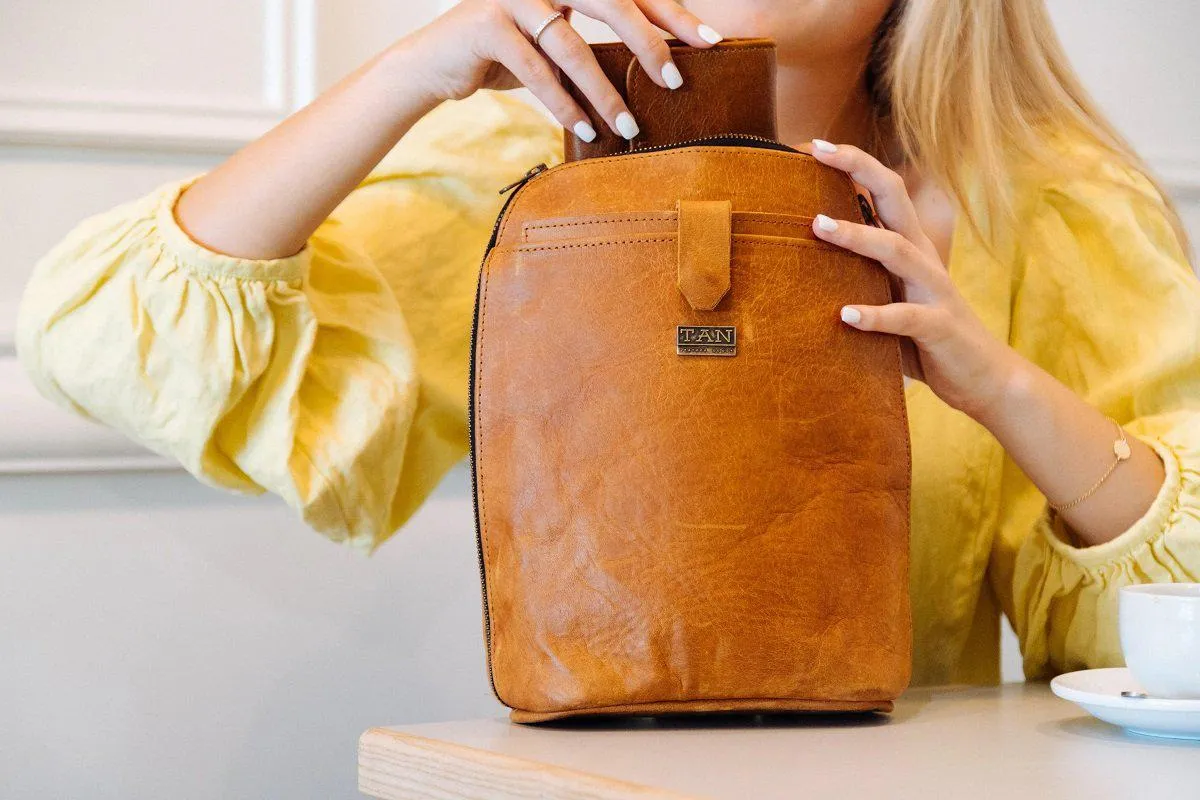 Tan Leather Goods - Olivia Leather Backpack | Toffee