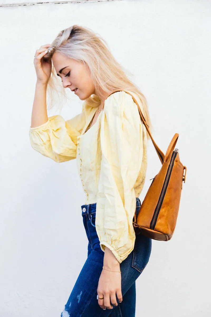 Tan Leather Goods - Olivia Leather Backpack | Toffee