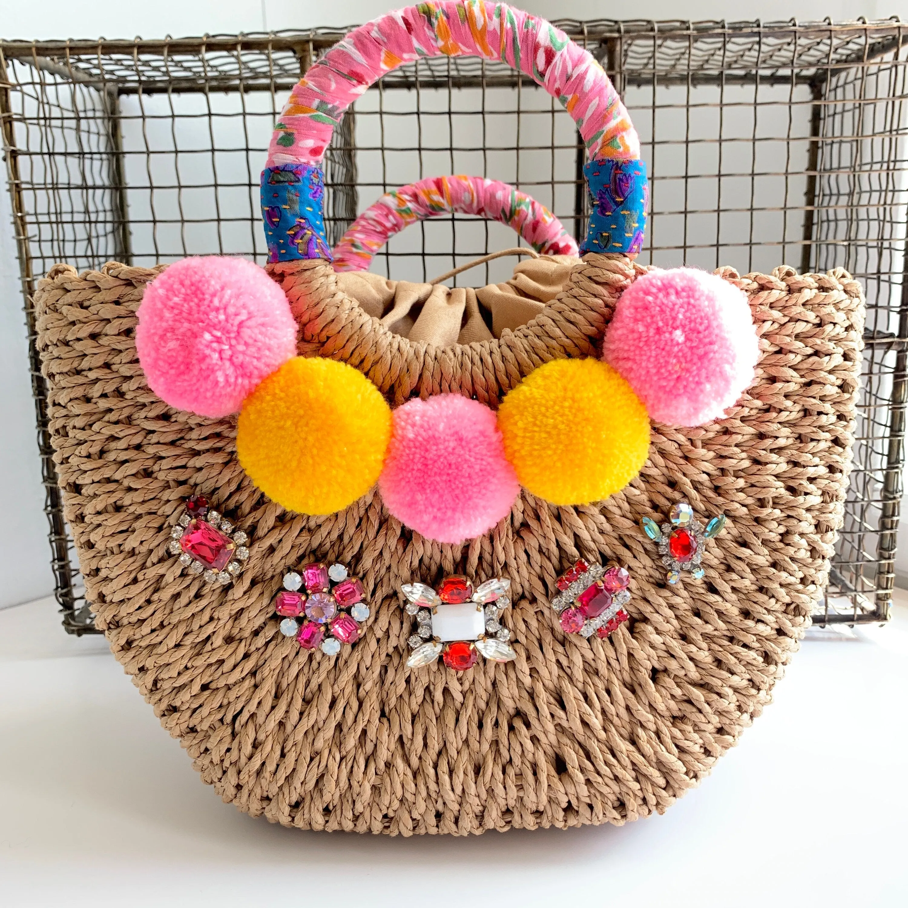 The Petunia Straw Handbag - One-of-a-Kind