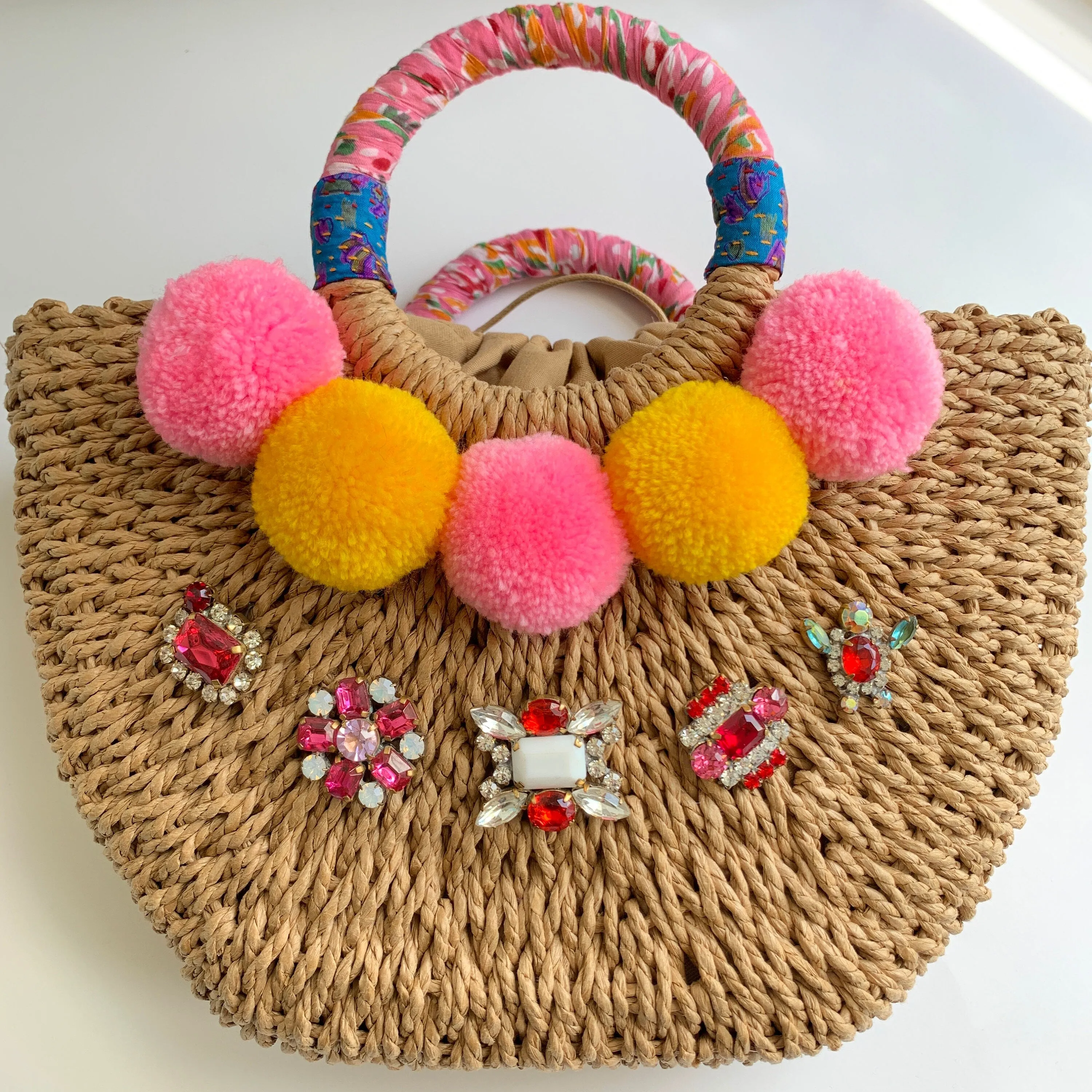 The Petunia Straw Handbag - One-of-a-Kind