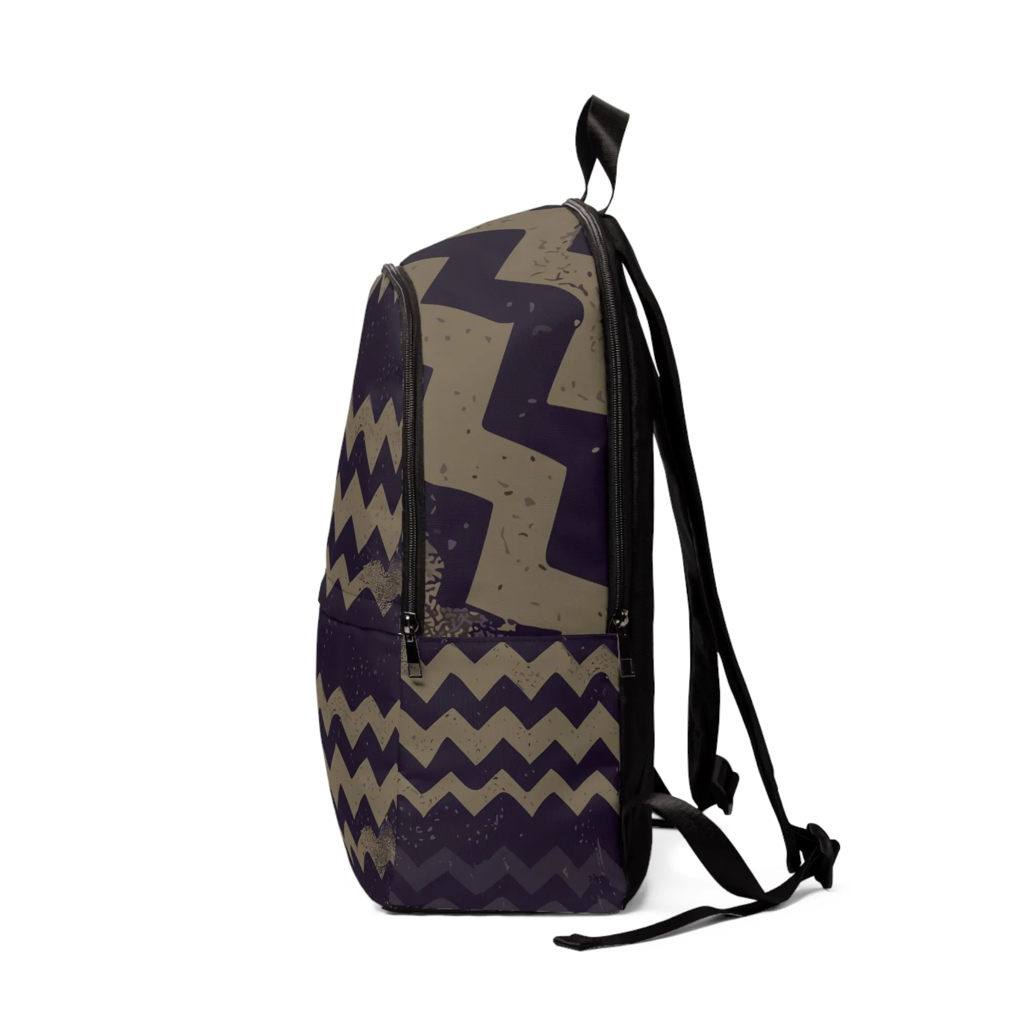 Vampire Art Grunge Chevron Herringbone Brown Unisex Fabric Backpack