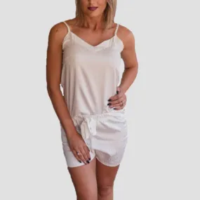 White leopard Satin Nightwear Set - CLEARANCE SALE