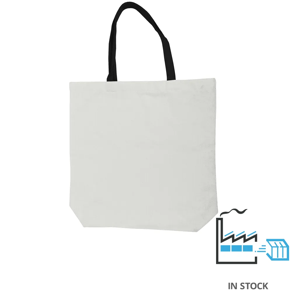 White w Black Handle Tote Bag